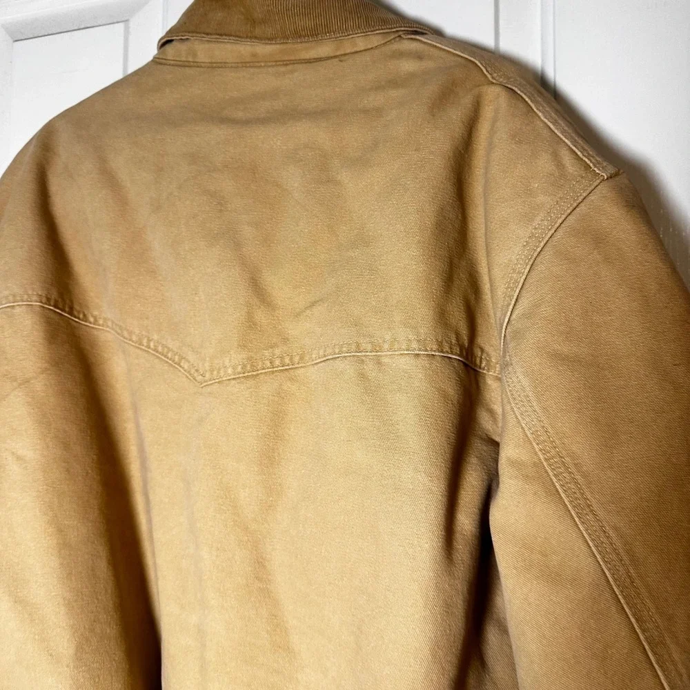 Vintage Carhartt J14WET Santa Fe Jacket XL Wheat Duck Canvas Quilt Lined Workwea